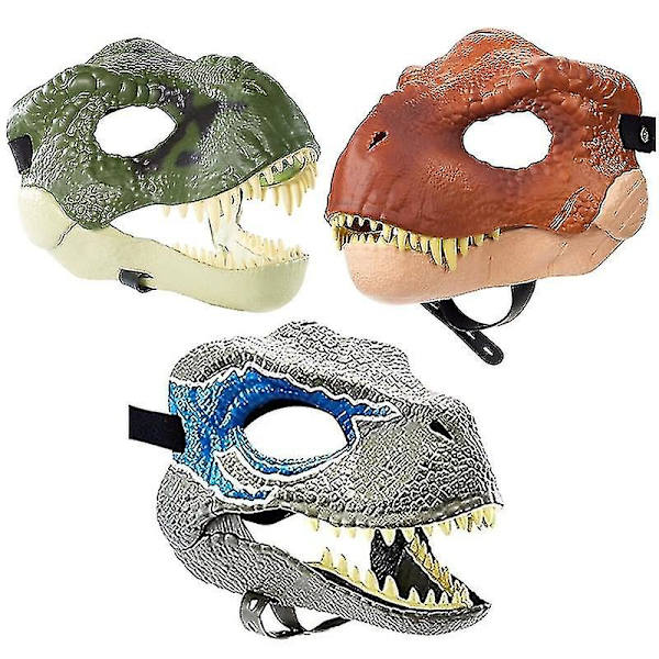 Verinen eläinnaamio Pelottava Tyrannosaurus Rex Dinosaurusnaamio Käärmeen suu Halloween Lateksi Godzilla Päänsuojus Green