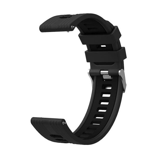 20 mm silikon sportband för Samsung Galaxy Watch6 40/44 mm/Watch 4/5 40/44 mm/5 Pro 45 mm i två färger Black  Coal Black