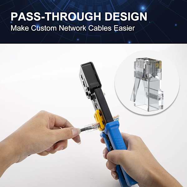 RJ45 Genomföringspluggar, CableCreation 100-pack Cat6/Cat5e Förgyllda Modulära Pluggar Oskärmade Crimpkontakter för