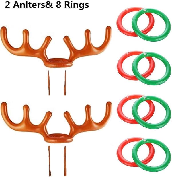 Oppustelig Jule Ring, Kastespil Rensdyr Gevir Ring Kastespil Julefrokost