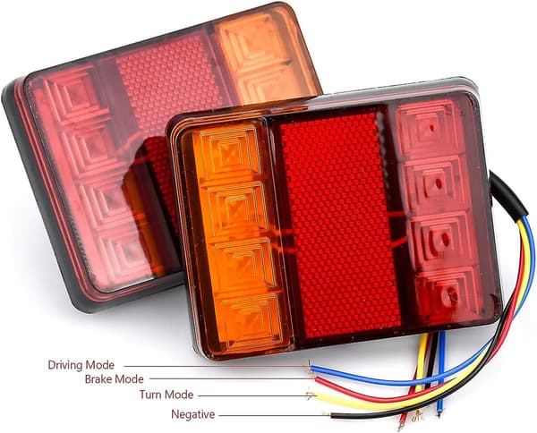 12v LED-bakljus, 12 st, multifunktionella bakljus för traktorlastbilssläp