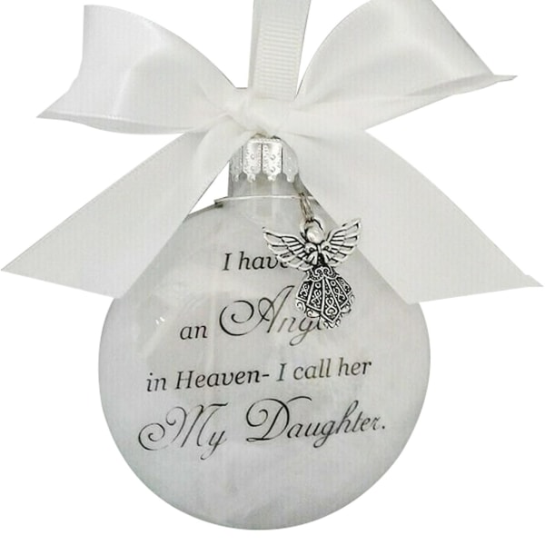 Angel In Heaven Julhängsmycke Memorial Ornament Feather Ball Tree Decor A3