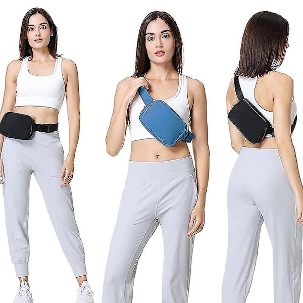 Snygg midjeväska i nylon för män och kvinnor, vattentät, sportig, casual, crossbodyväska Smoke Blue