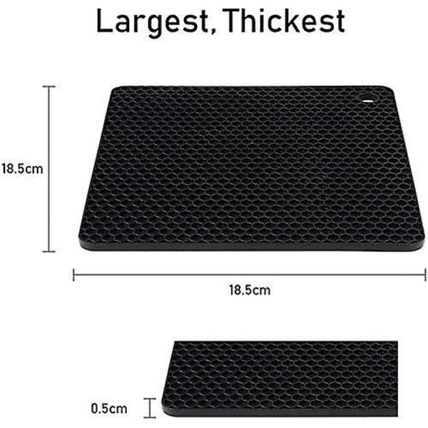 Silikone Bordmåtte, 4 stk. Silikone Grydelapper Skridsikker, 18,5 cm Honeycomb Køkkenbordsmåtte Mult