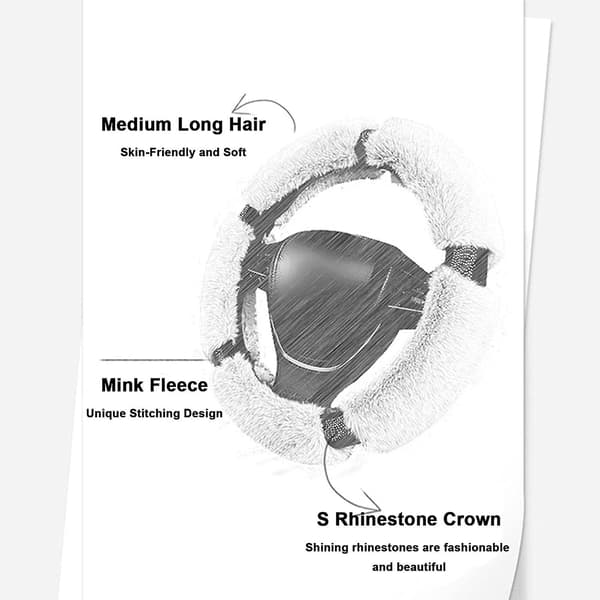 Söt rattmuff - Mellanstorlek fluffig elastisk rattmuff