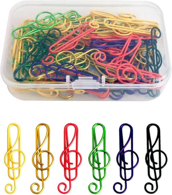 Musik Multifärgade Metall Pappersklämmor (100 ST) (50-pack)