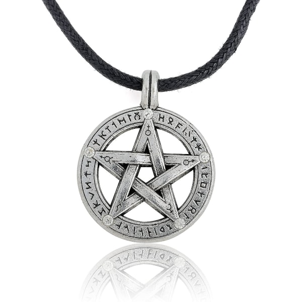 Övernaturligt Pentacle Pentagram hänge Halsband Witch Protection Star Amulet