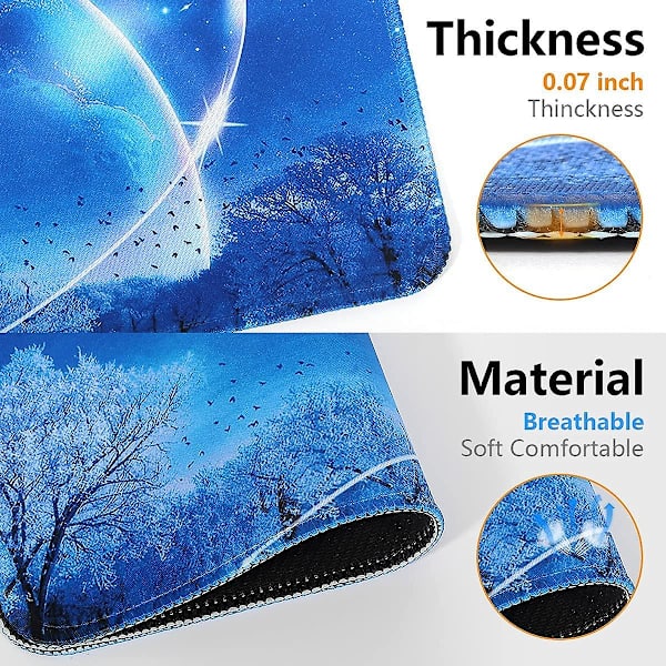Gaming Musmatta/underlägg för dator bärbar dator 10,23\"x8,26\"x0,08\" Tangentbordsunderlägg Skrivbordsunderlägg Starry Sky Rectangle