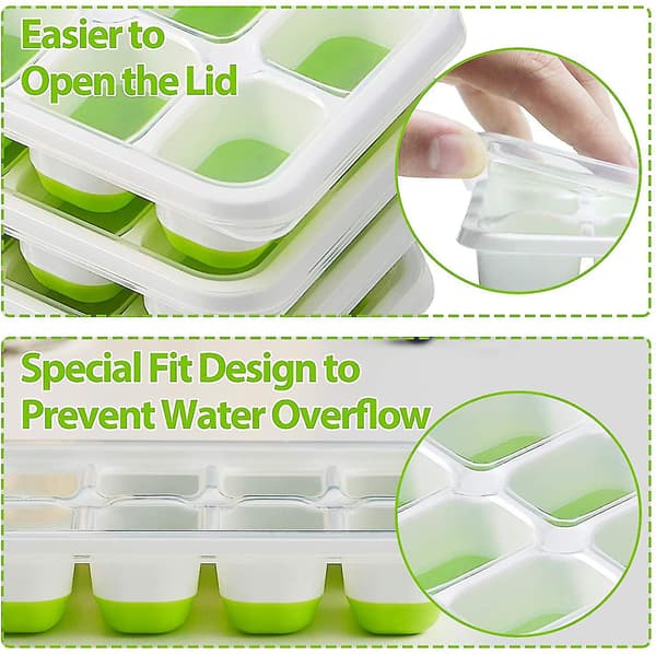 3-pack isbitsformar i silikon med lock, enkel islossning, BPA-fri Style3