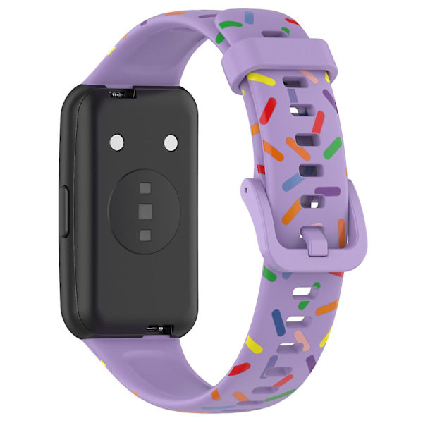 Färgglad fläckig handledsrem i silikon för Huawei Band 7 Purple