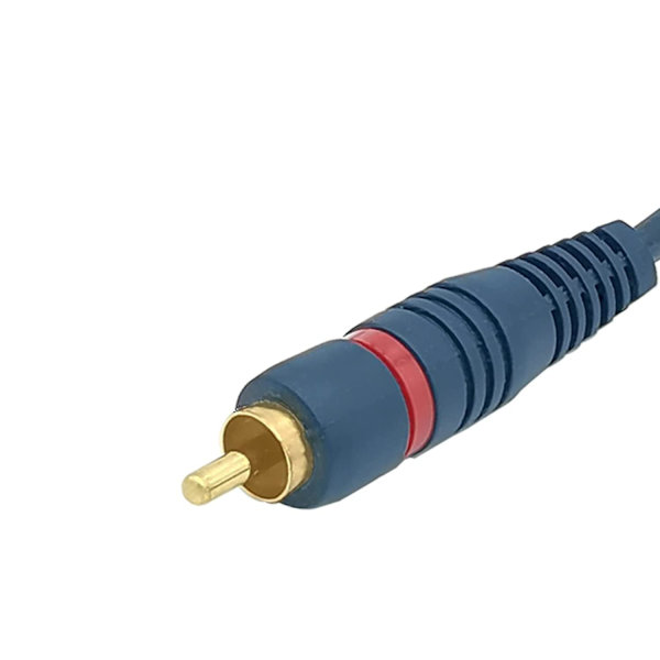 Rca-kaapeliäänijakaja Cinch Y -kaapelisovitin, 15 cm:n Rca-kaapeli 1 uros - 2 naaras (rca Y -kaapeli, 2 kpl, sininen)