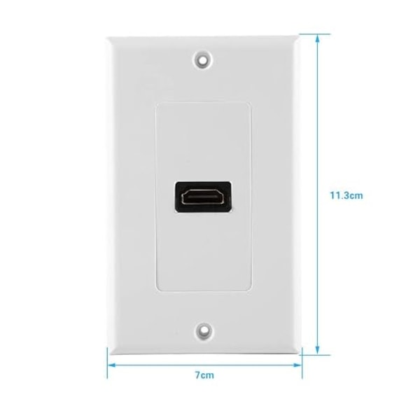 1 Port Gullbelagt HDMI Veggplate, Enkel Uttaksportinnsats - HDMI Frontplate Socket Innstikk Perfekt for Hjemmekinosystem