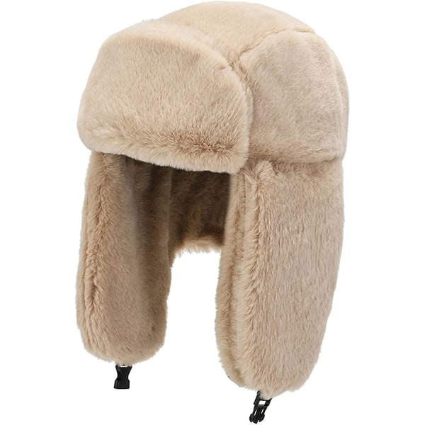 Vinter Unisex Faux Fur Bucket Hat Mjuk Varm Höst Vinter Fluffy Flight Cap Present