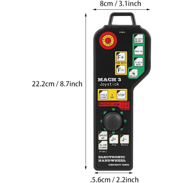 CNC Graveringsmaskine Manuel Controller, CNC Controller USB Graveringsmaskine Controller Connector 6-akset Kontrol til Mach3 System