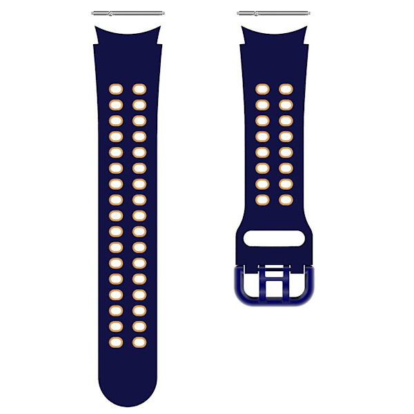 20mm silikoninen ranneke Samsung Galaxy Watch 5 40mm/44mm/5 Pro 45mm -kelloon kaksoisreikäsoljella Blue    Brown