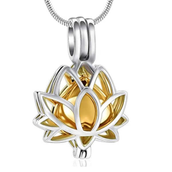 Kremeringssmycken för aska - Lotus Flower Ashes hängsmycke med mini minnessak Urna Memorial Ash smycken yellow