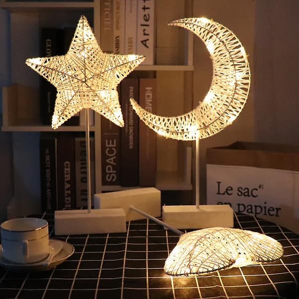 LED Stjerne Rotting Hul Form Skrivebordslampe Juledekorasjon size5