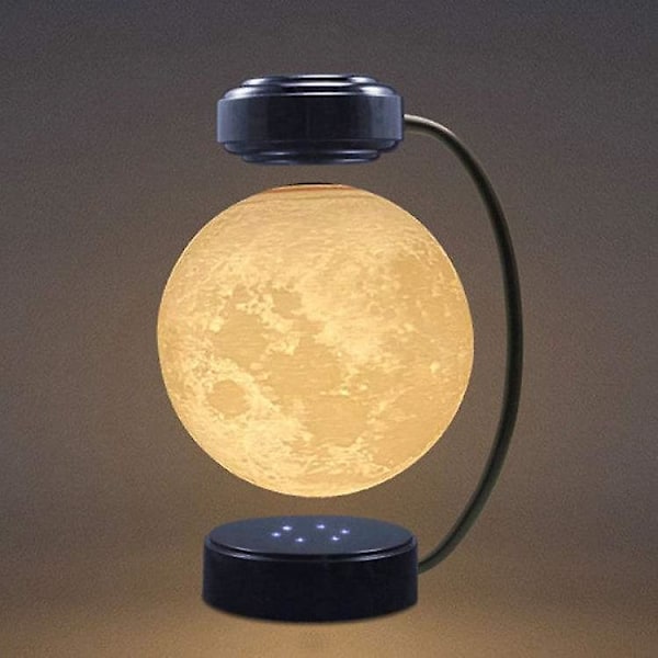 Levitating Moon Lamp, flyter och snurrar fritt i luften med 3D-tryckt LED-månelampa har lägen för unika gåvor, rumsdekor, nattlampa, kontorsbord
