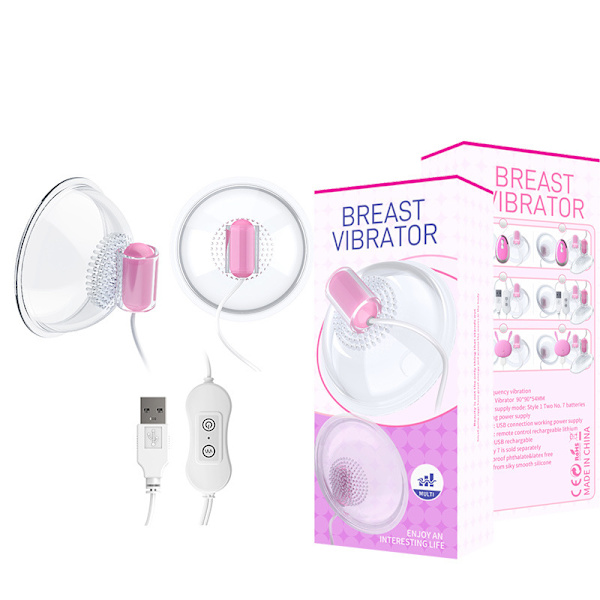 Återuppladdningsbar multifrekvens USB-bröstmassager - Vibrator sug stimulering av bröstet