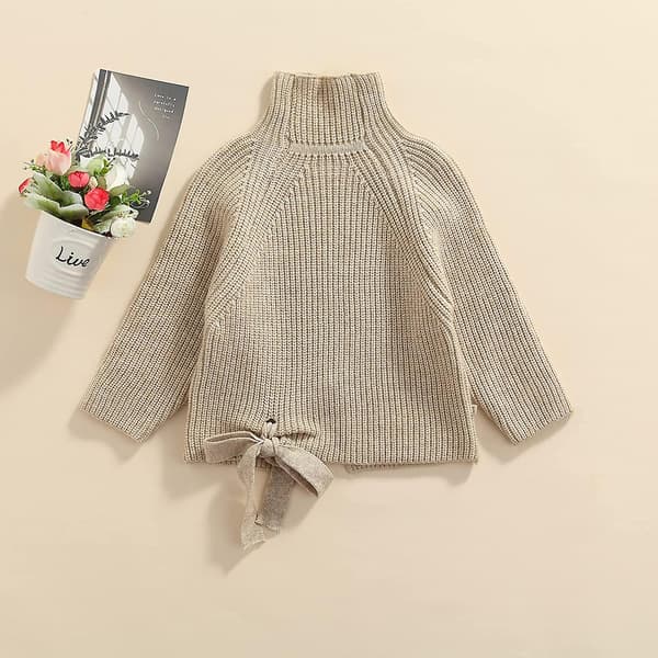 Spædbarn Baby Piger Pullover Sweater Ensfarvet Trøje Langærmet Efterår Vinter Toppe Gave
