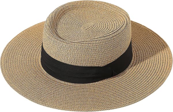 Upf50+ Dam bredbrättad halm Panama solhatt båt sommar strand solhatt Style 1