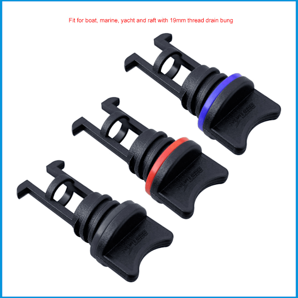 19mm Nylon Marine Dreneringsplugg Wire Plugg Kajakk Kano Lense Utløpsplugg Beslag (3 stk)