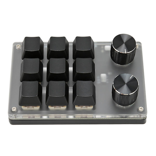 Mini Tastatur med Knottdesign Rød Bryter Dobbel Modus Plug and Play Mekanisk Programmerbart Tastatur For Spill Kontor Media 9 Taster Med 2 Knotter