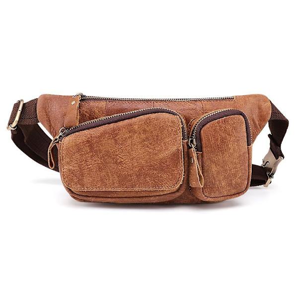 6469 Himmeä lehmännahkainen crossbody-rintalaukku ulkoiluun, urheiluun, miesten olkalaukku vaellukseen ja matkustamiseen