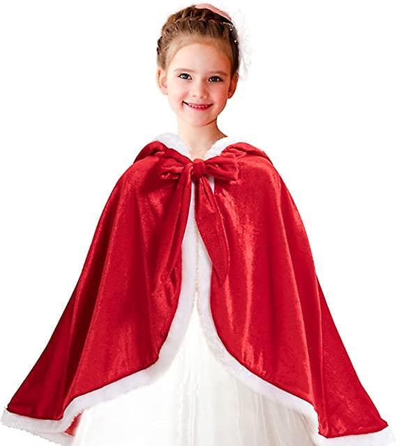 Prinsesse Hætte Kappe Kostume (rød til højde 120cm-130cm)