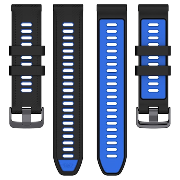 22 mm Tvåfärgat armband i twill-väv i silikon till Garmin Forerunner 965/955/945/935/745 Black Blue
