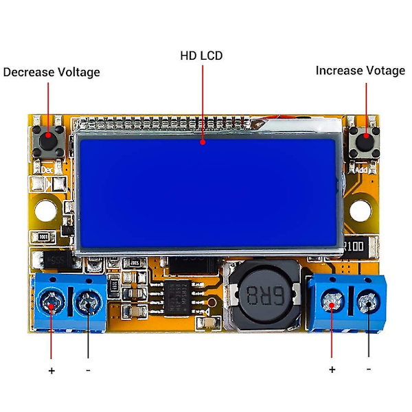 DC-DC justerbar spänningsregulator DC Buck Converter 5-23v till 0-16.5v 3a Step-down strömförsörjningsmodul