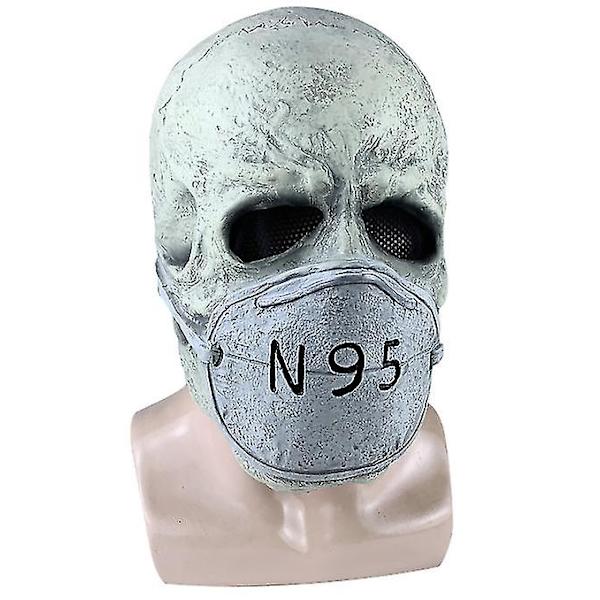 Virus Mask Halloween Kauhu Kokonaamio Pelottavat Pääkallorekvisiitta Cosplay Pukujuhlat Hieno Puku Karnevaali Pääsiäispäivän Naamio N95 skull