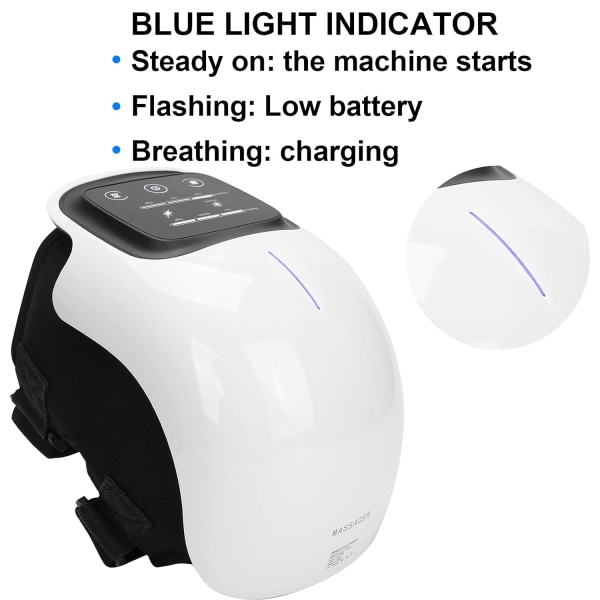 Knämassageapparat med värme och knådning för smärtlindring Infraröd vibrationsfysioterapi för knä för kramper och leder LED-display