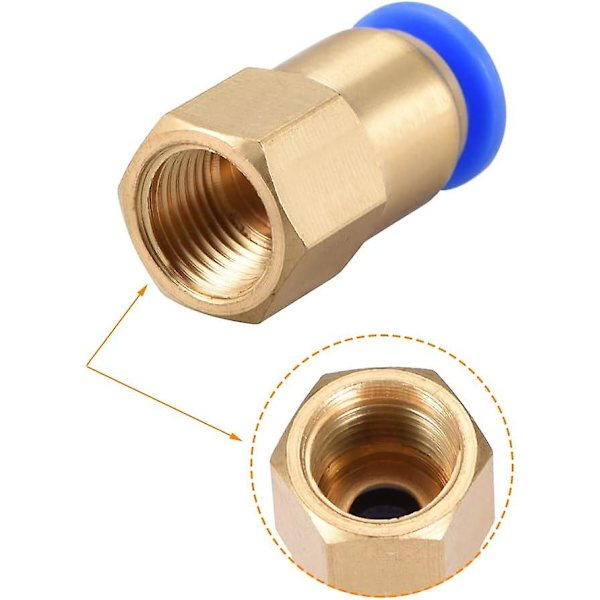 1/8 G Lige Hun Gevind 6mm Push Pneumatisk Hurtigkobling 5 stk