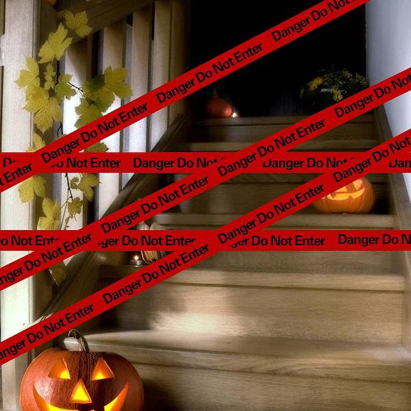 Gul Advarselstape 2-pak, 7,62 cm X 304,8 m, Halloween Dekoration Festtape, Vandtæt Modstandsdygtig Konstruktionssikkerhedstape Til Farlige/risikable Områder, Red Danger Tape 2PACK