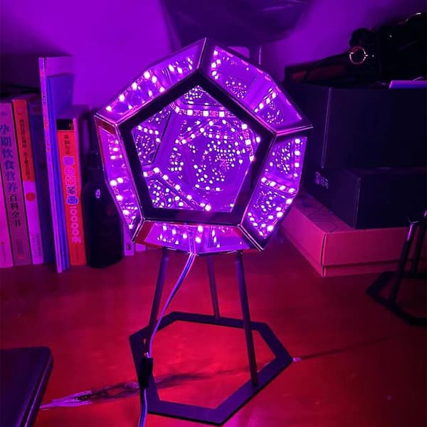 Infinity Dodekaeder LED Nattlampe For Fest, Møbeldekorasjon Bordlampe