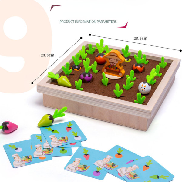 Børns trælegetøj bondegård træk radise hukommelse skak børnehave brætspil baby fordel intelligens tidlig uddannelse byggeklodser