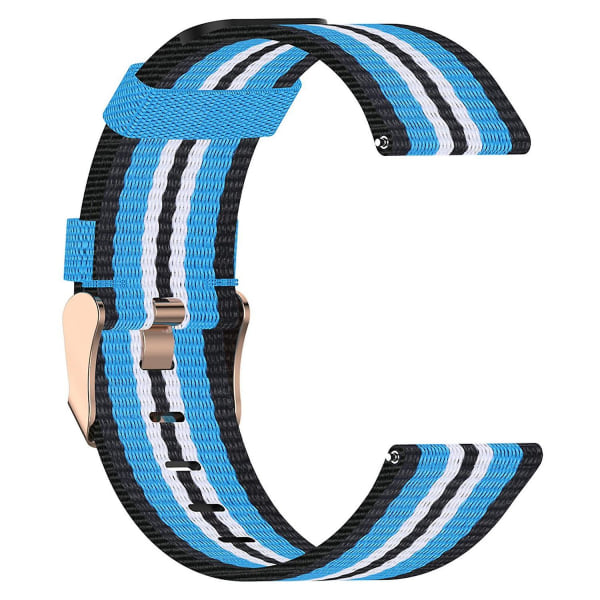 19mm Sport Vævet Canvas Rem Til Xiaomi Haylou Solar LS01/ID205/Willful SW021 Nylon Smart Watchband Black Sky Blue