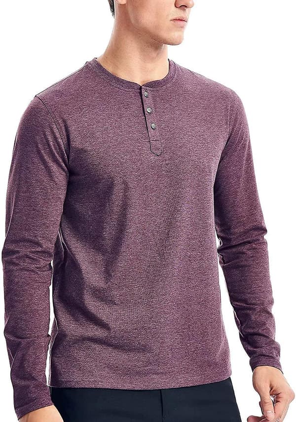 Henley Langærmet T-shirts til Mænd
