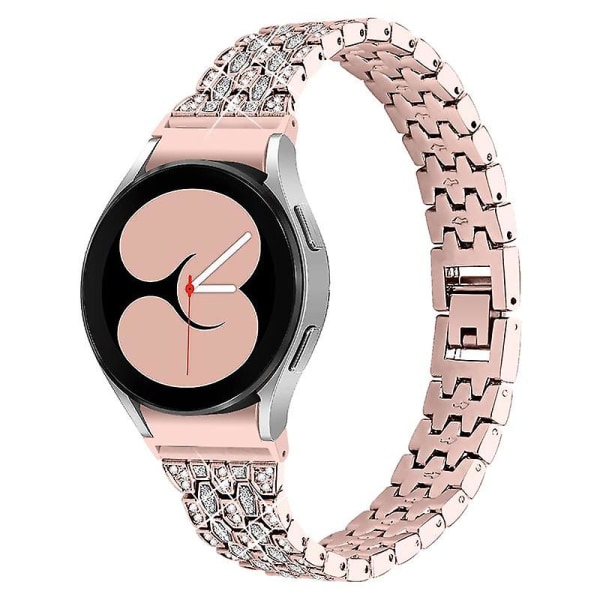 Watch för Samsung Galaxy Watch4 Active 40mm/44mm/Watch4 Classic 42mm/46mm 5 pärlor 3 rader Rose Pink Transparent