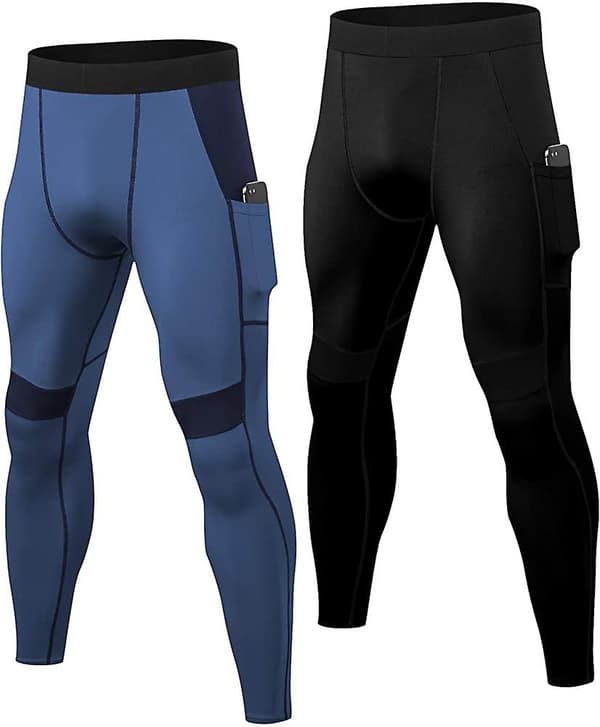 2-pack herrtights för löpning, svalkande och kompressionstights för män, baslager