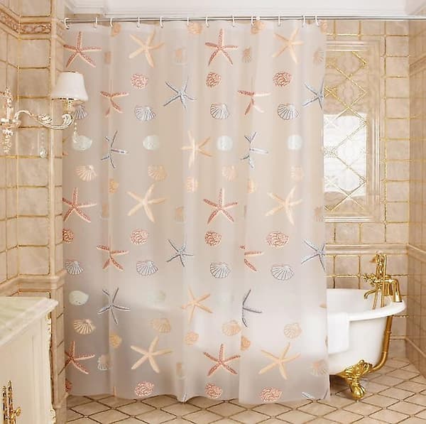Elegant Peva Duschdraperi Med Krokar 180x180cm