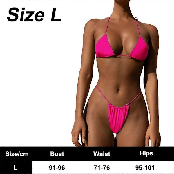 Badedrakt Polstret Stringtruse Badedrakt Bikini Sett Bandasje Solid Brasiliansk badedrakt red