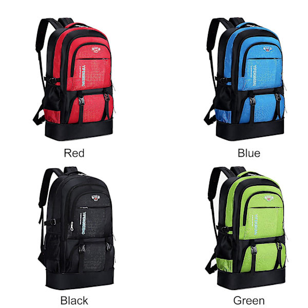 Utvidbar Oxford-ryggsekk med stor kapasitet, 65l reise-ryggsekk for fjellklatring, camping eller fotturer Blue