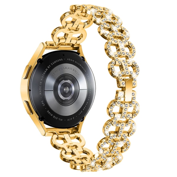 20 mm metall watch Rhinestone watch för Samsung Galaxy Watch Active/Active2 44/40 mm Gold