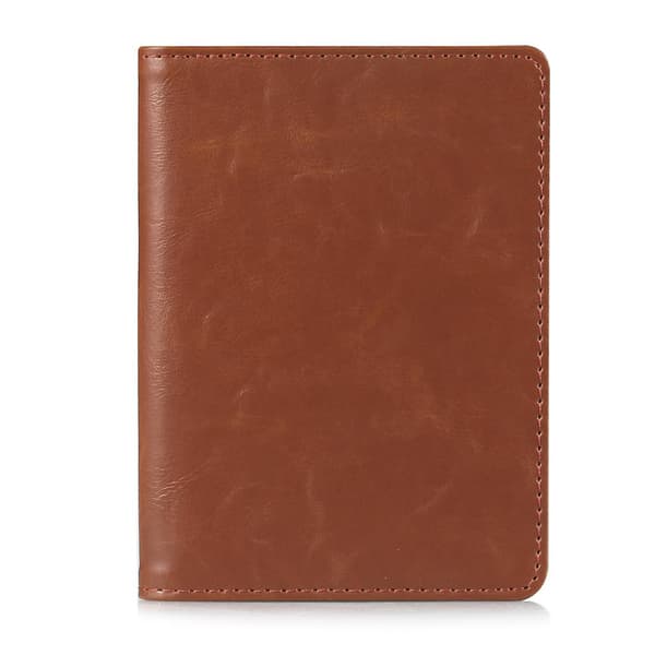 Multifunktionel PU Læder Bi-fold Wallet Cover Case Pas Holder Brown