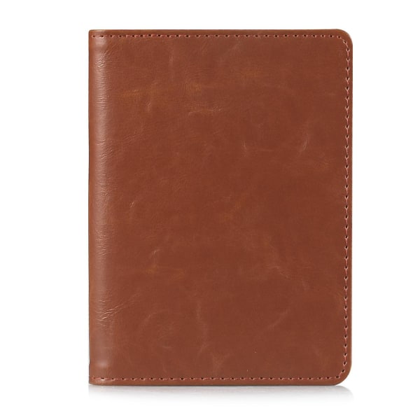 Multifunktionell PU-läder Bi-fold plånboksfodral Passfodral Brown