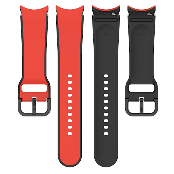 20 mm urheiluranneke Galaxy Watch4/5/6 40 mm 44 mm / Watch6 Classic 43 mm 47 mm / Watch 5 Pro 45 mm -kelloille Red Black