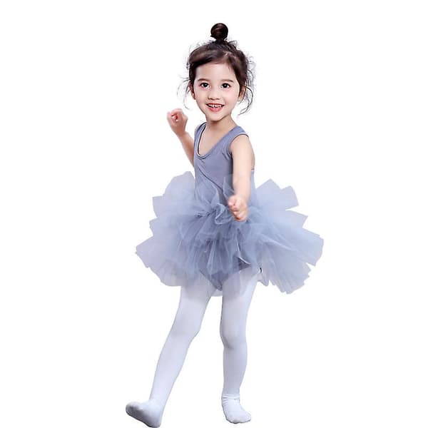 Børneballet-dansedragt super blød pigedansdragt kostumer Ink gray M-110cm
