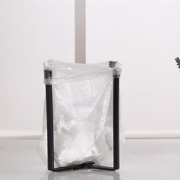 Køkken Plastikpose Tørrestativ Holder, Multifunktionel (sort)
